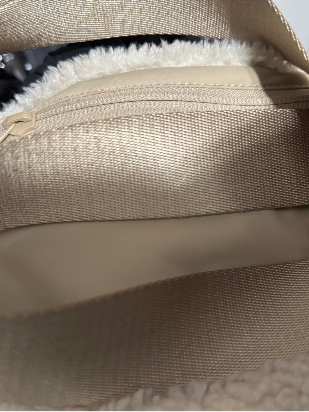 lululemon athletica Cream Shearling-Trim Tote